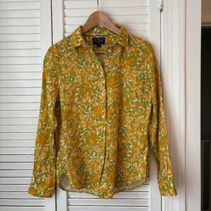 J. Crew Citrus Print Linen Shirt - Sz 2 Slim